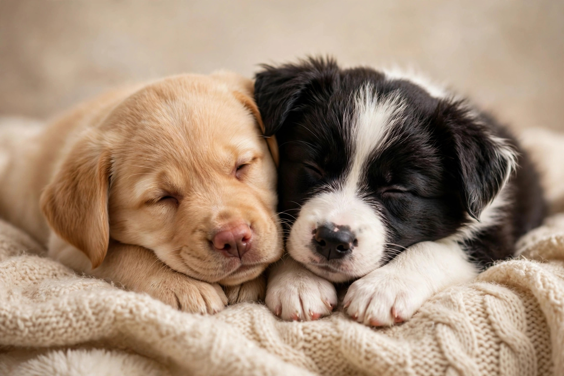 Dog resting calmly during grooming